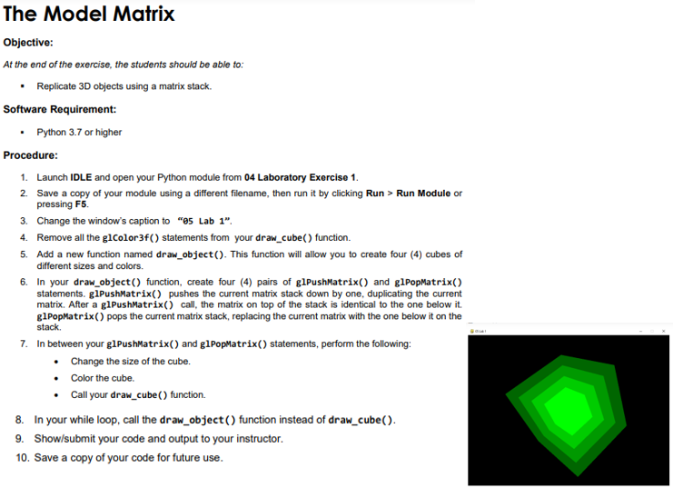Objective: At the end of the exercise, the students | Chegg.com