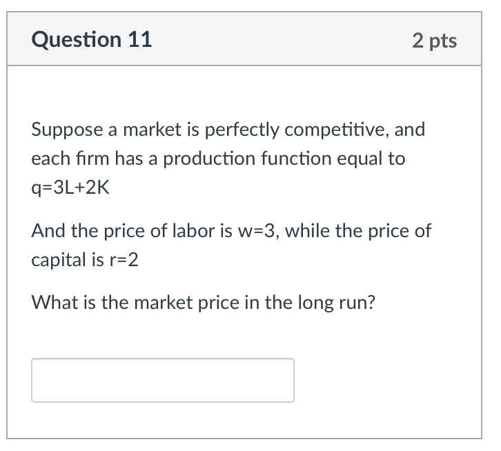 Solved Suppose a market is perfectly competitive, and each