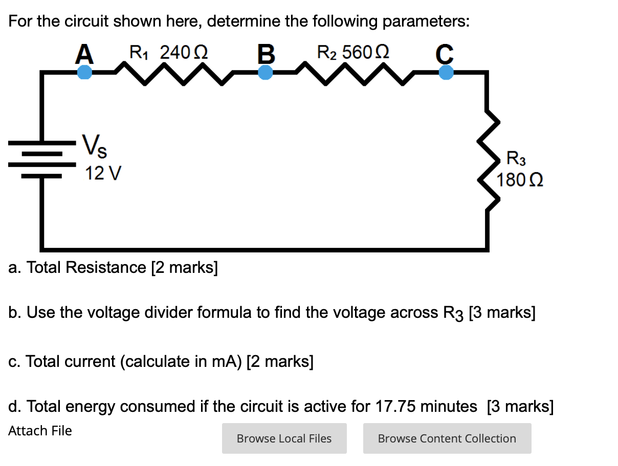 Solved For the circuit shown here, determine the following | Chegg.com