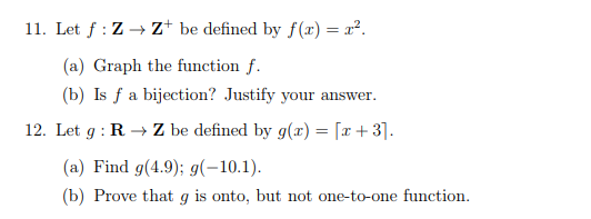 Solved Let F Z→z Be Defined By F X X2 Graph The