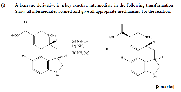 Solved A benzyne derivative is a key reactive intermediate | Chegg.com