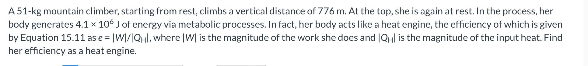 Solved A 51-kg mountain climber, starting from rest, climbs | Chegg.com