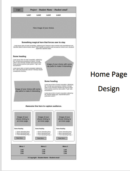 Solved Home Page (index.html) This will be based off your | Chegg.com