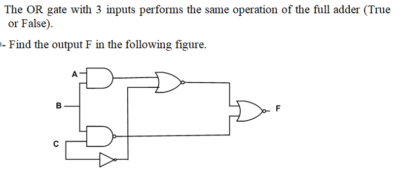 Solved The OR gate with 3 inputs performs the same operation | Chegg.com