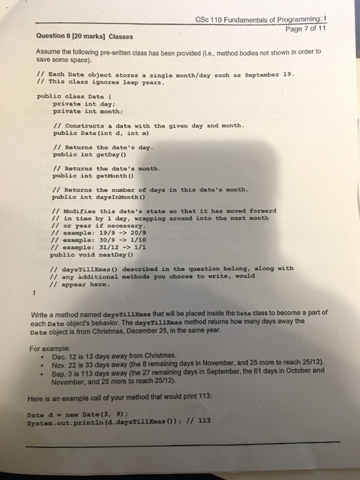Solved CSc 110 Fundamentals of Programming:I Page 7 of 11 | Chegg.com
