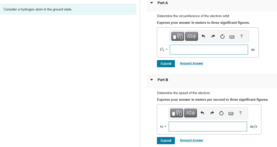 Solved Consider A Hydrogen Atom In The Ground State. | Chegg.com