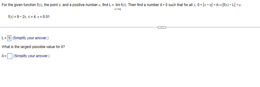Solved For the given function f(x), the point c, and a | Chegg.com