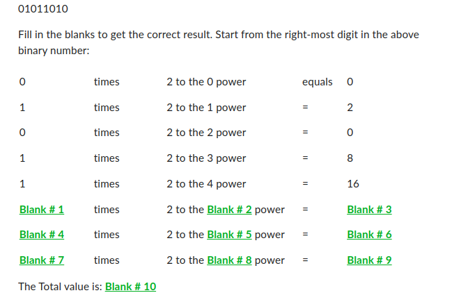 Solved Fill In The Blanks To Get The Correct Result. Start | Chegg.com