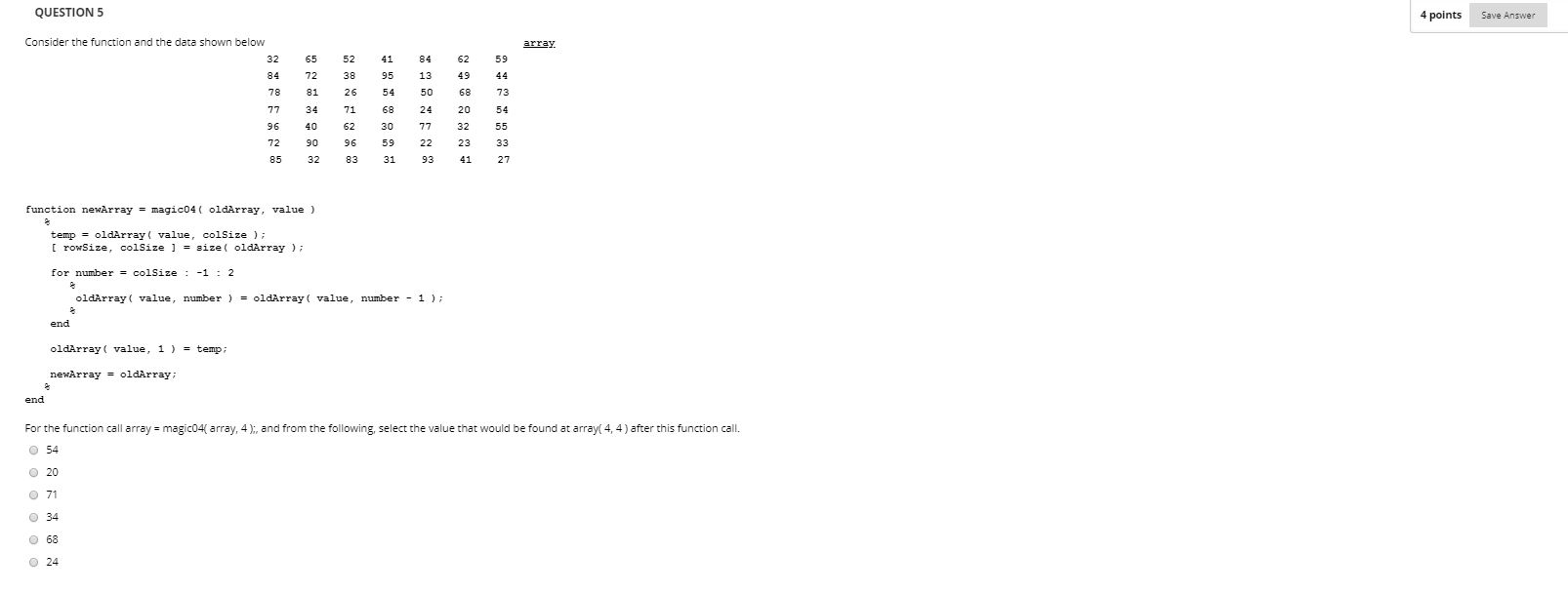 Solved QUESTION 4 4 points Save Answer Consider the function | Chegg.com