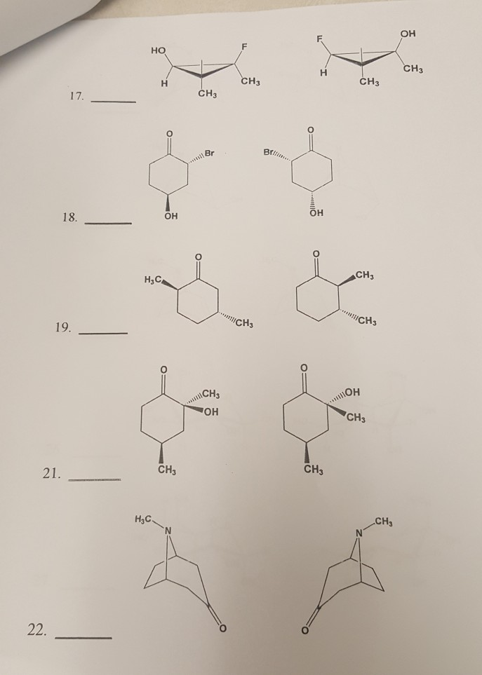 Solved Label Each Pair Of Pairs Below As A. Enantiomers B. | Chegg.com