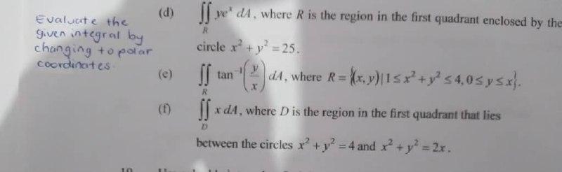 Solved (d) SwedA, where is the region in the first quadrant | Chegg.com