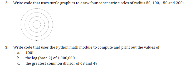 Solved 2. Write code that uses turtle graphics to draw four | Chegg.com
