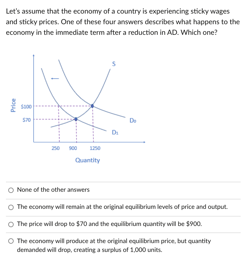 Solved Let's Assume That The Economy Of A Country Is | Chegg.com