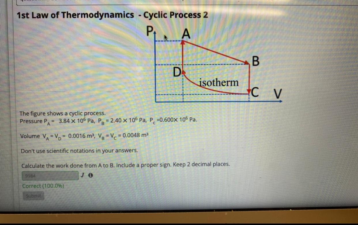 Solved Calculate The Change In Internal Energy From A To | Chegg.com