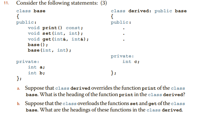 Solved 11. Consider the following statements: (3) class | Chegg.com