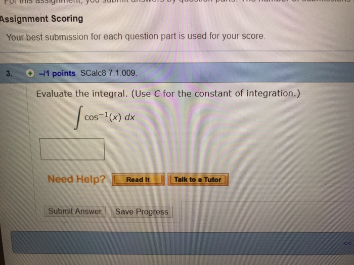 Solved Assignment Scoring Your best submission for each | Chegg.com