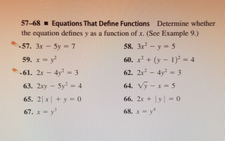 Solved The Equation Defines Y As 57 3x 5y 7 59 X Chegg Com