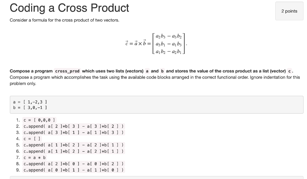 vector cross product problems