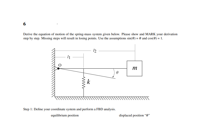 Solved Derive The Equation Of Motion Of The Spring-mass | Chegg.com