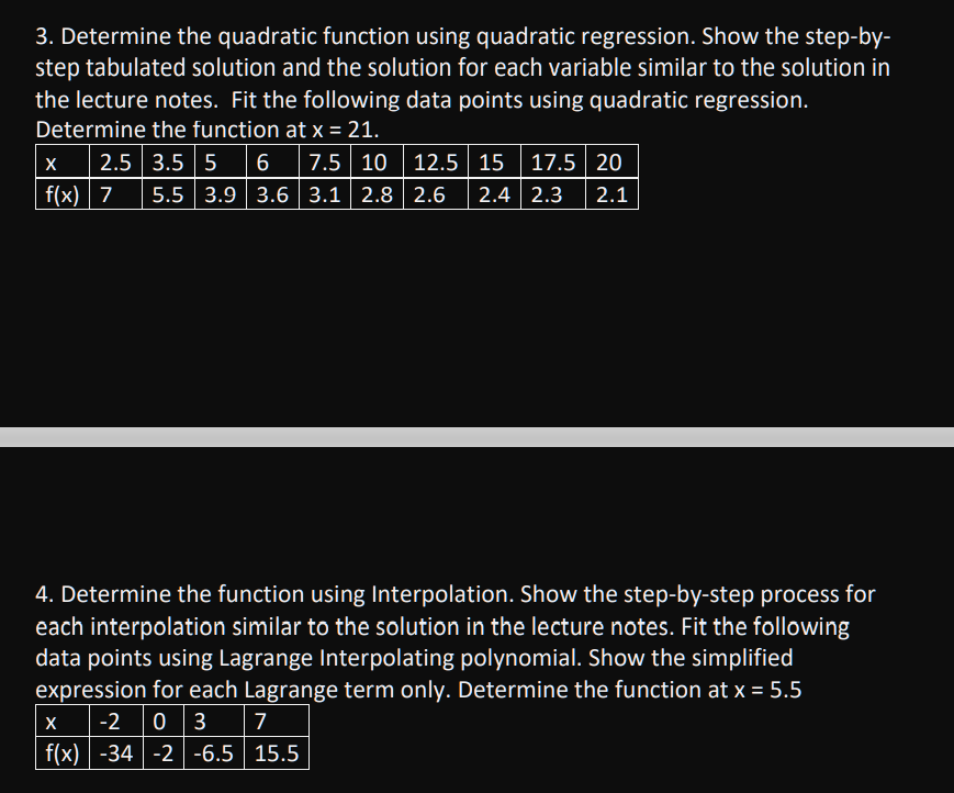 Solved Show your step-by-step solution tabulated solution, | Chegg.com