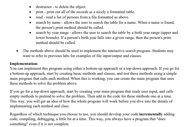 Solved Need help with a coding assignment in C++. Please | Chegg.com