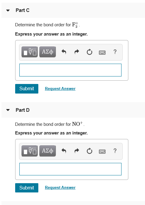 Solved Part A Determine the bond order for C Express your | Chegg.com