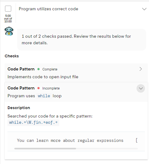 Solved Getting an error and cant figure out why my while | Chegg.com