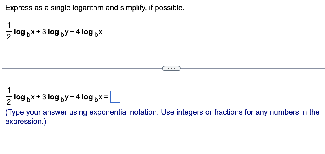 Solved Express as a single logarithm and simplify, if | Chegg.com