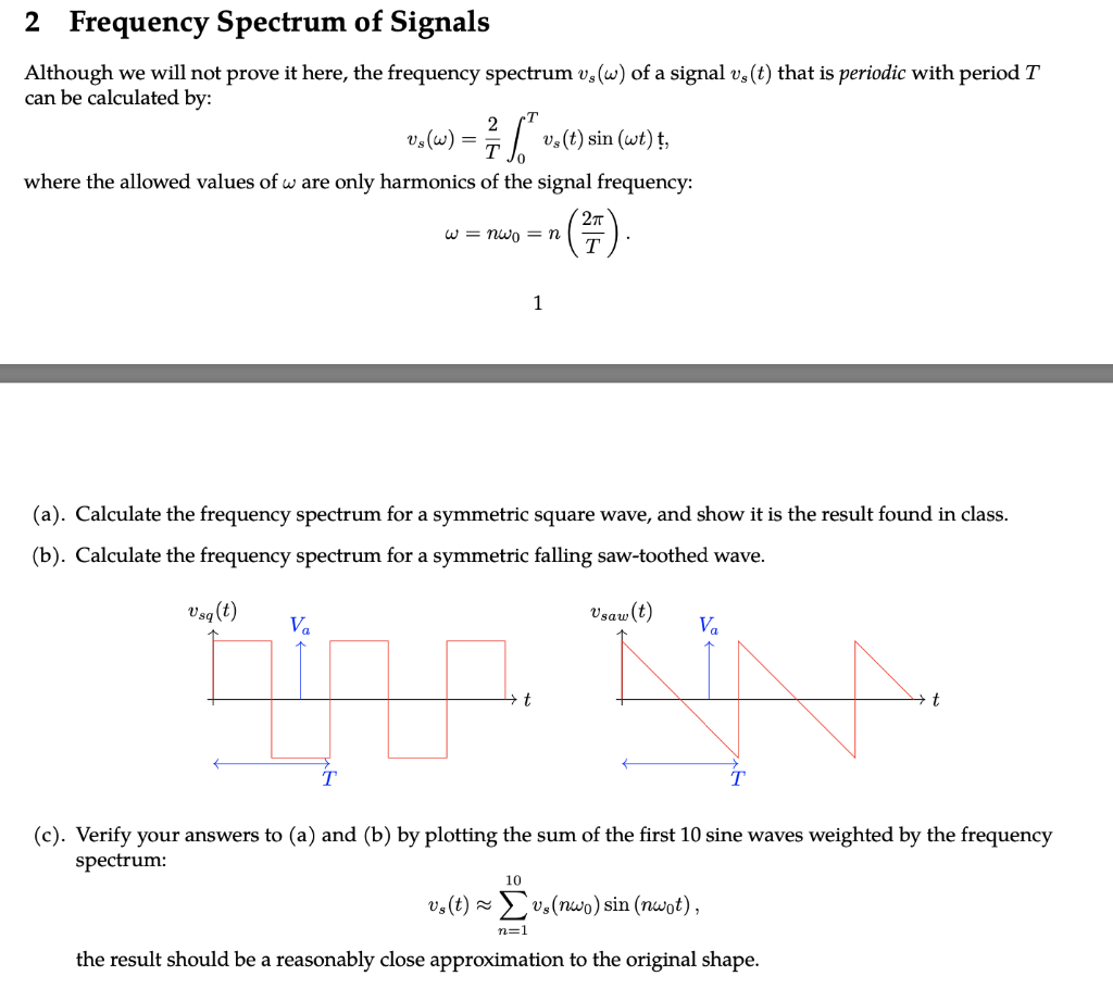 Solved 2 Frequency Spectrum Of Signals Although We Will N Chegg Com