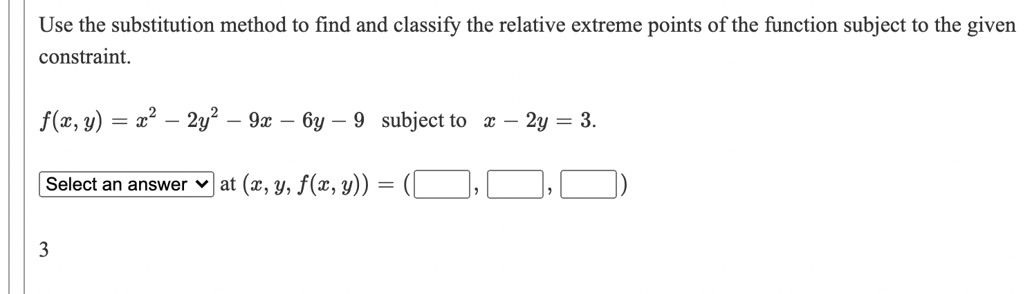Solved Use the substitution method to find and classify the | Chegg.com
