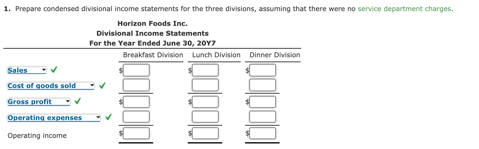 Solved Divisional Income Statements and Return on Investment | Chegg.com