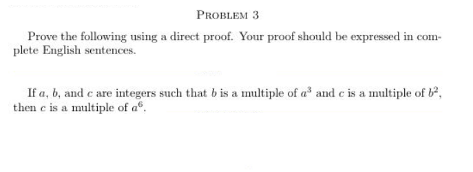 Solved Prove The Following Using A Direct Proof. Your Proof | Chegg.com