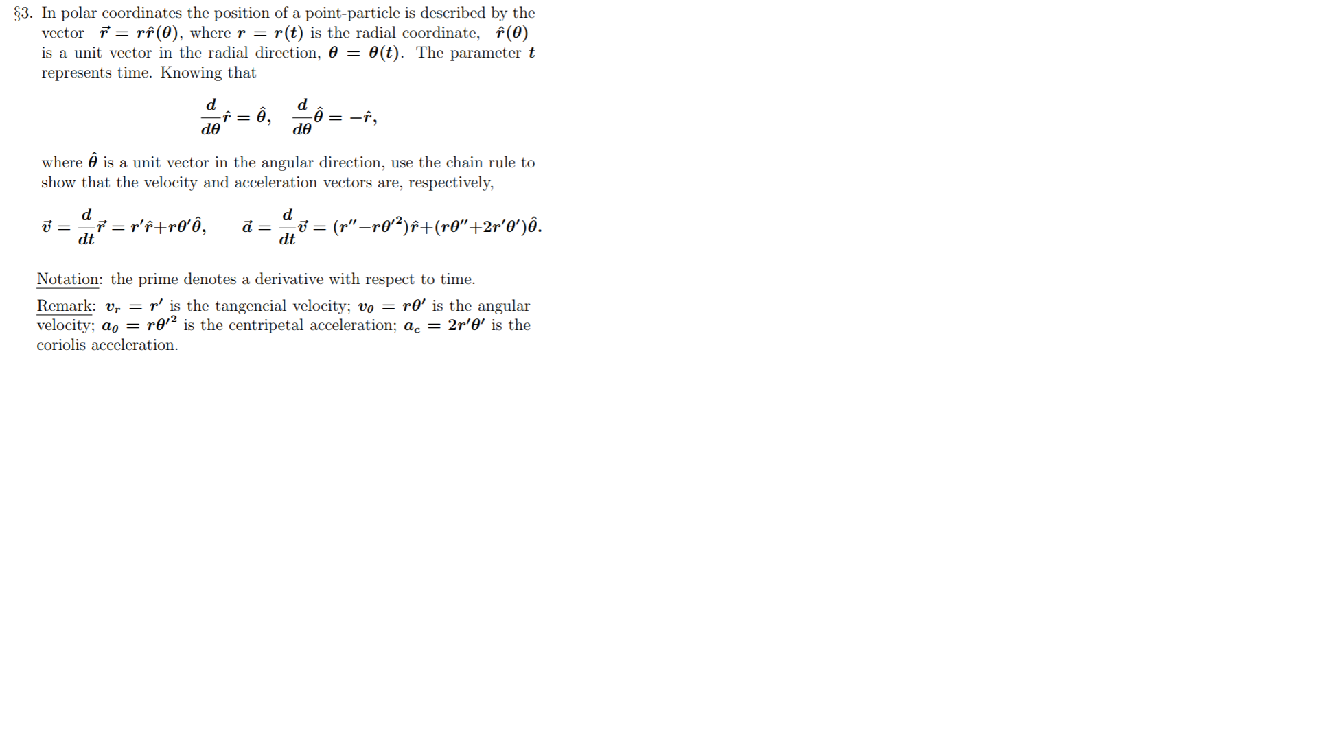 Solved 3 In Polar Coordinates The Position Of A Point P Chegg Com