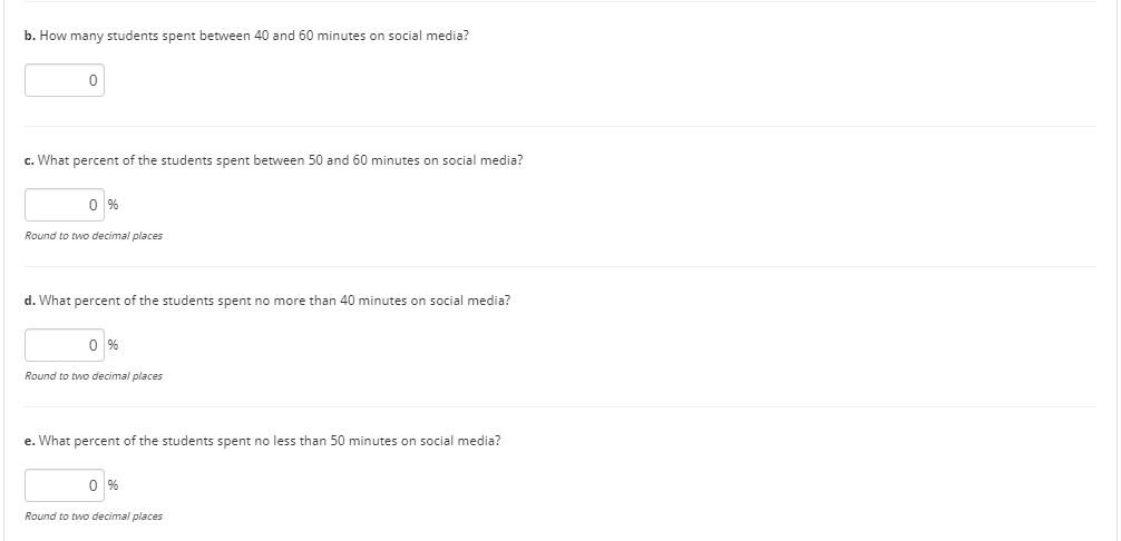 Solved The amount of time (minutes) a sample of students | Chegg.com