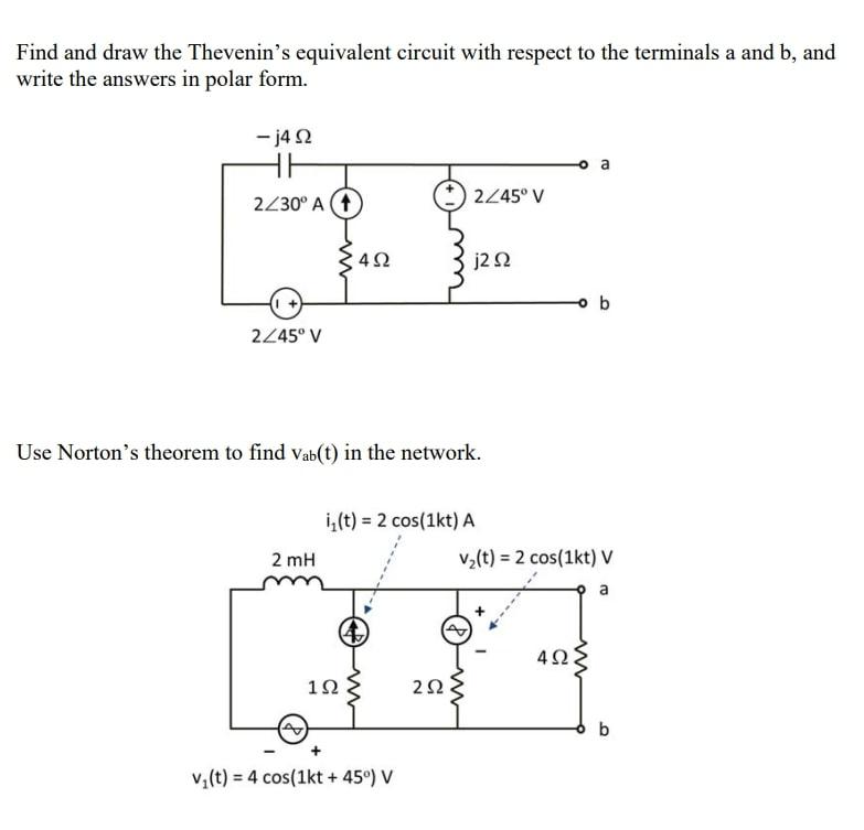 Solved Find And Draw The Thevenin's Equivalent Circuit With | Chegg.com