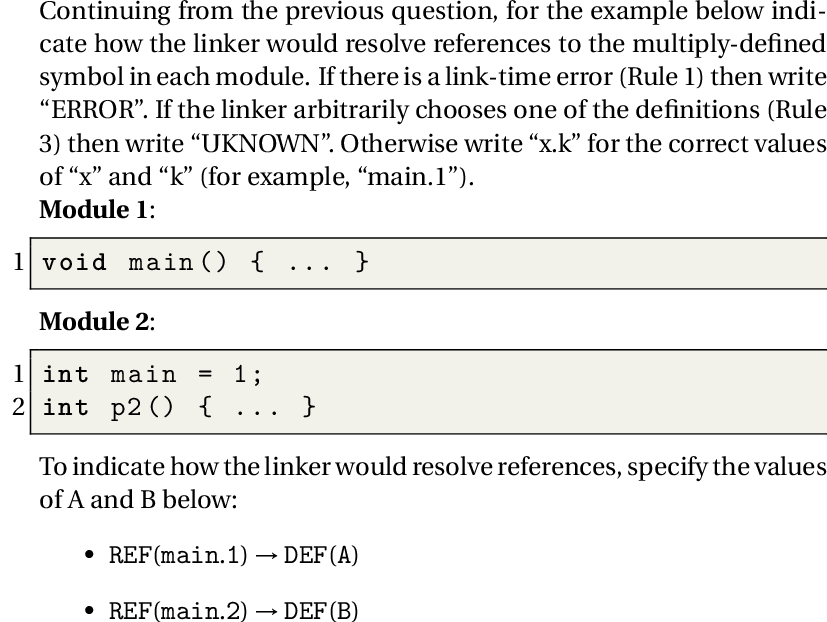 Solved To indicate how the linker would resolve references, | Chegg.com