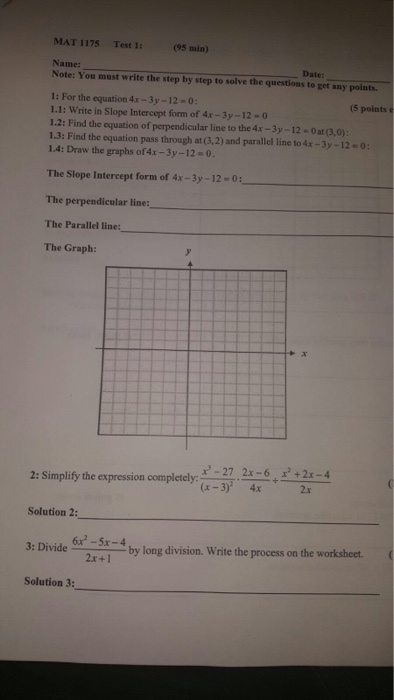 write the equation in slope intercept form 3y 5x 12