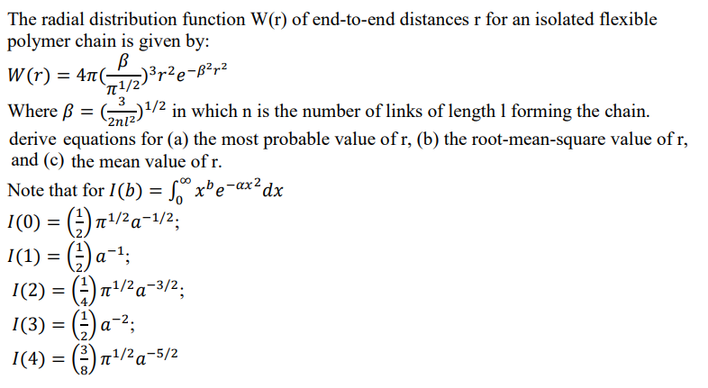 Solved 21 2 3r2e Bºr2 The Radial Distribution Function W Chegg Com