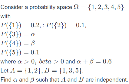 Solved Consider A Probability Space N 1 2 3 4 5 Wi Chegg Com