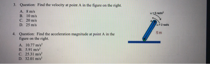 Solved Question: Find the velocity at point A in the figure | Chegg.com