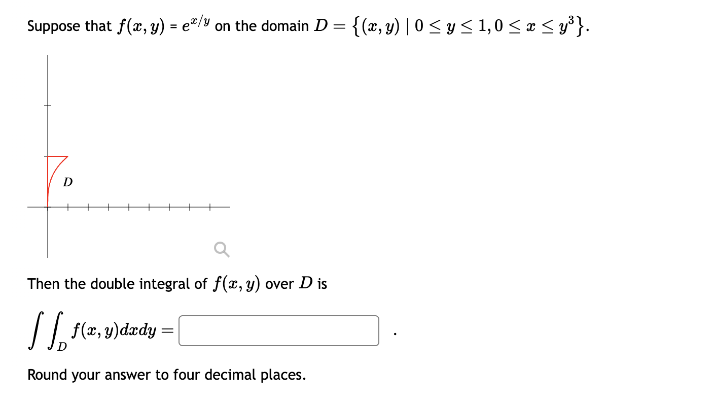 Solved Suppose that f(x,y)=ex/y on the domain | Chegg.com