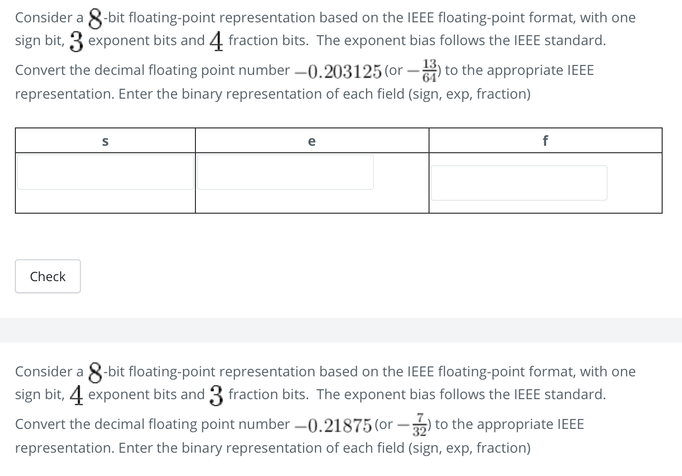 8 bit floating point format calculator