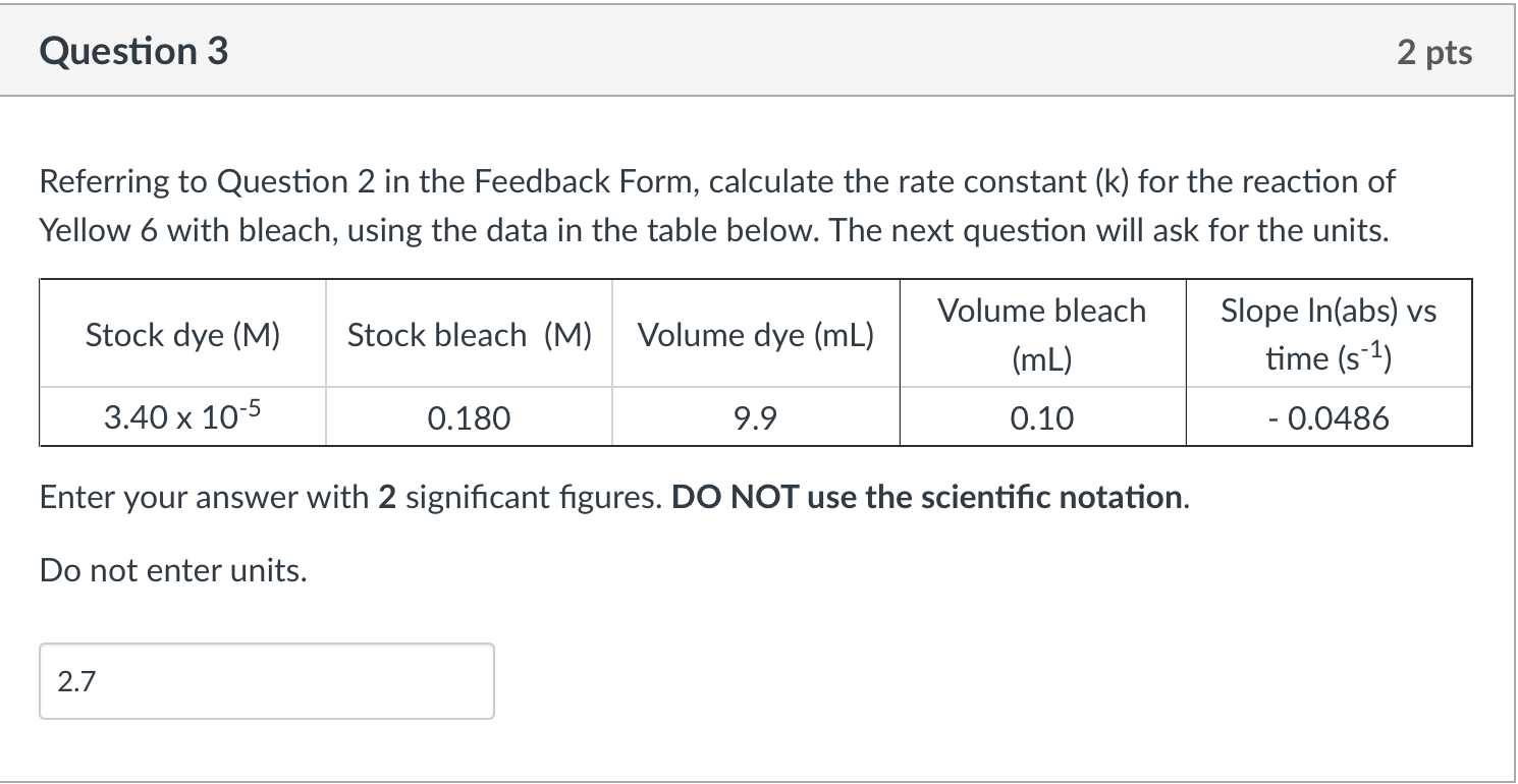 Solved Question 3 2 pts Referring to Question 2 in the | Chegg.com