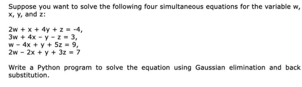 Solved Suppose you want to solve the following four | Chegg.com