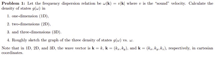 Solved Problem 1: Let the frequency dispersion relation be | Chegg.com