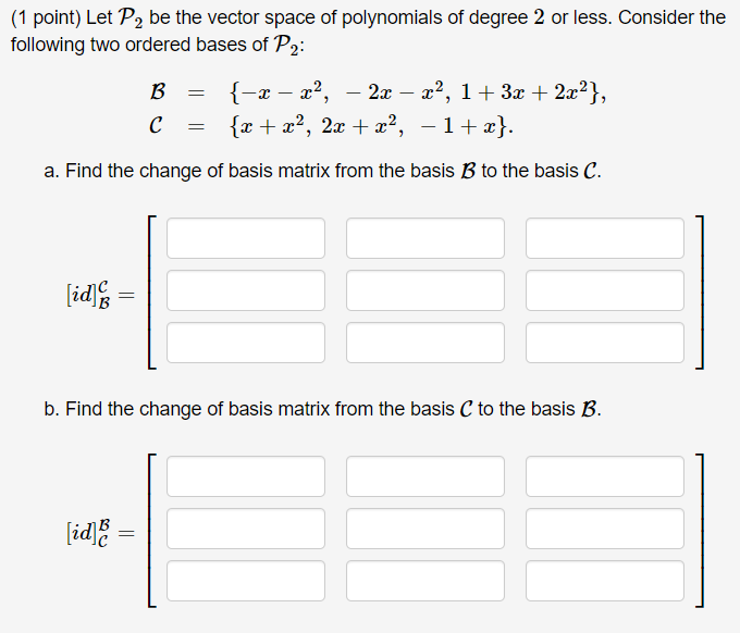 Solved Let P2P2 be the vector space of polynomials of degree | Chegg.com