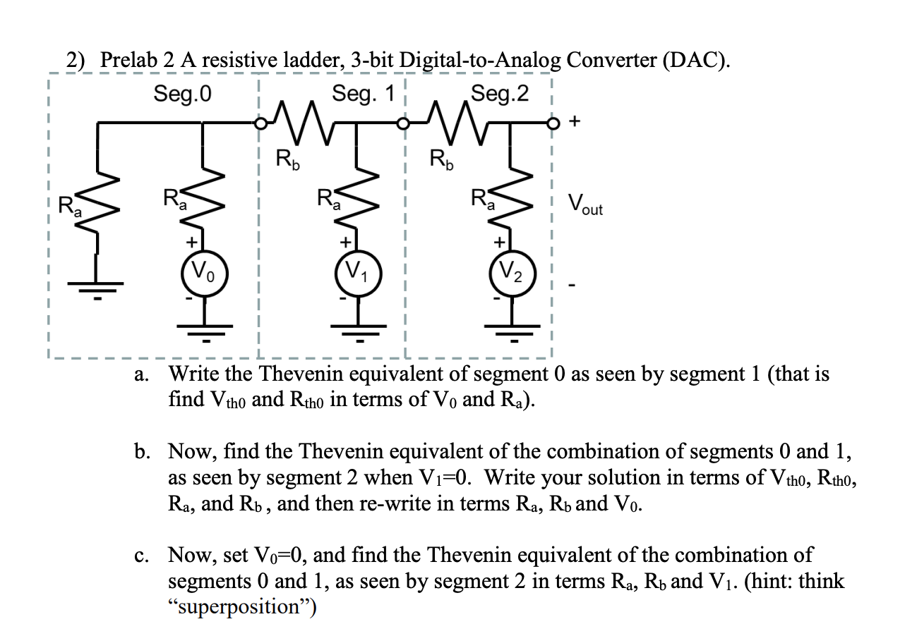 Solved _ 2) Prelab 2 A resistive ladder, 3bit