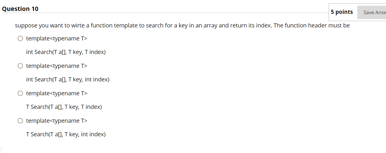 Solved Question 10 5 points Save Ansv suppose you want to | Chegg.com