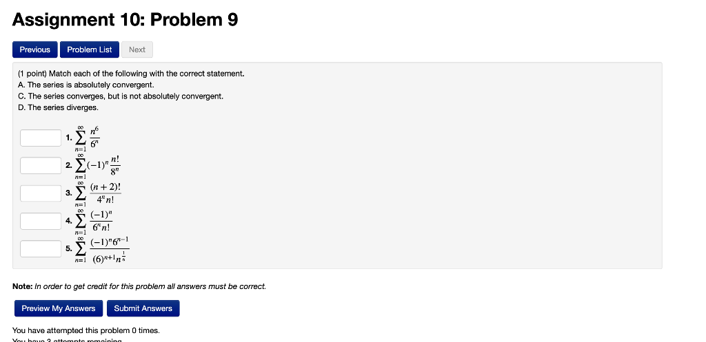 Solved Assignment 10: Problem 9 Previous Problem List Next | Chegg.com
