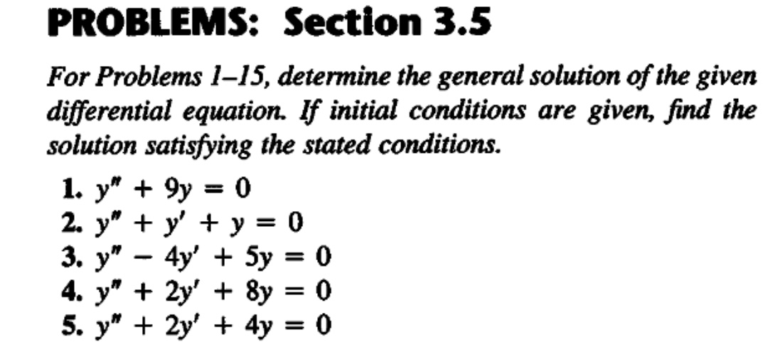 Solved For Problems 1-15, determine the general solution of | Chegg.com